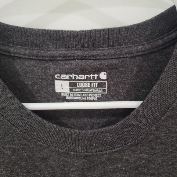 Carhartt Mens Long Sleeve Shirt Size Large Loose Fit Work Outdoor Gray - Picture 7 of 7